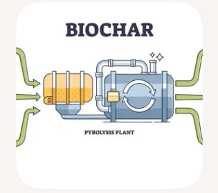 Biochar pyrolysis plant, converting palm kernel shells to biochar